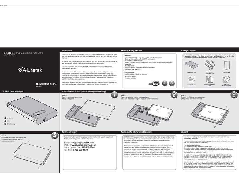 Aluratek AHDUS250F320 User manual