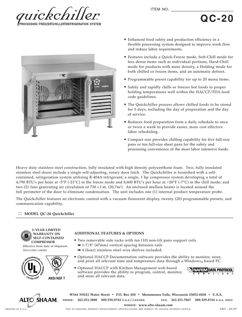 Alto-Shaam quickchiller QC-20 User manual