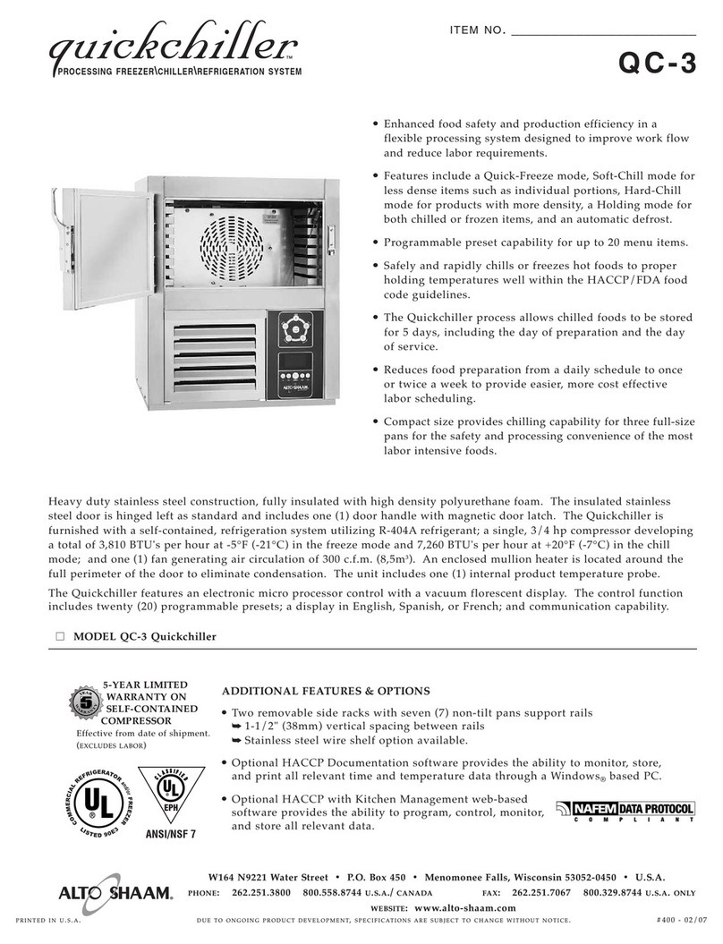 Alto-Shaam quickchiller QC-3 User manual