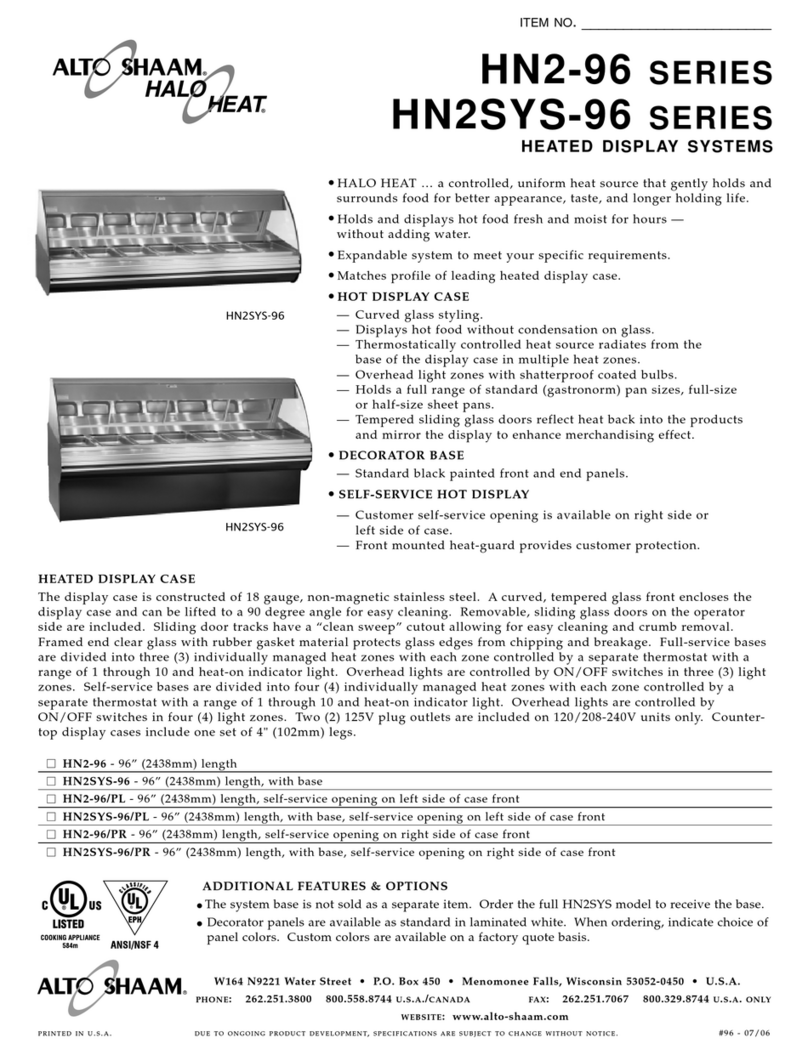 Alto-Shaam Halo Heat HN2-96 User manual