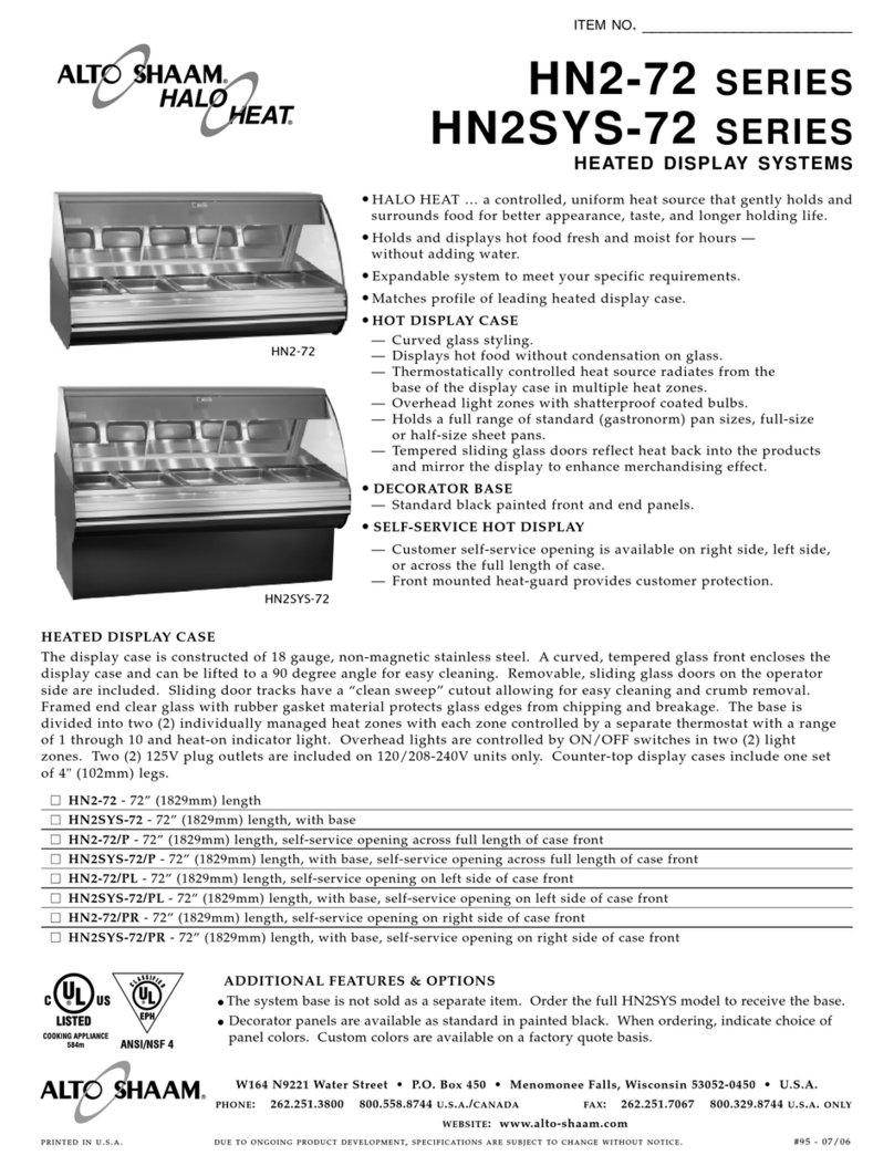 Alto-Shaam Halo Heat HN2-72 Specifications