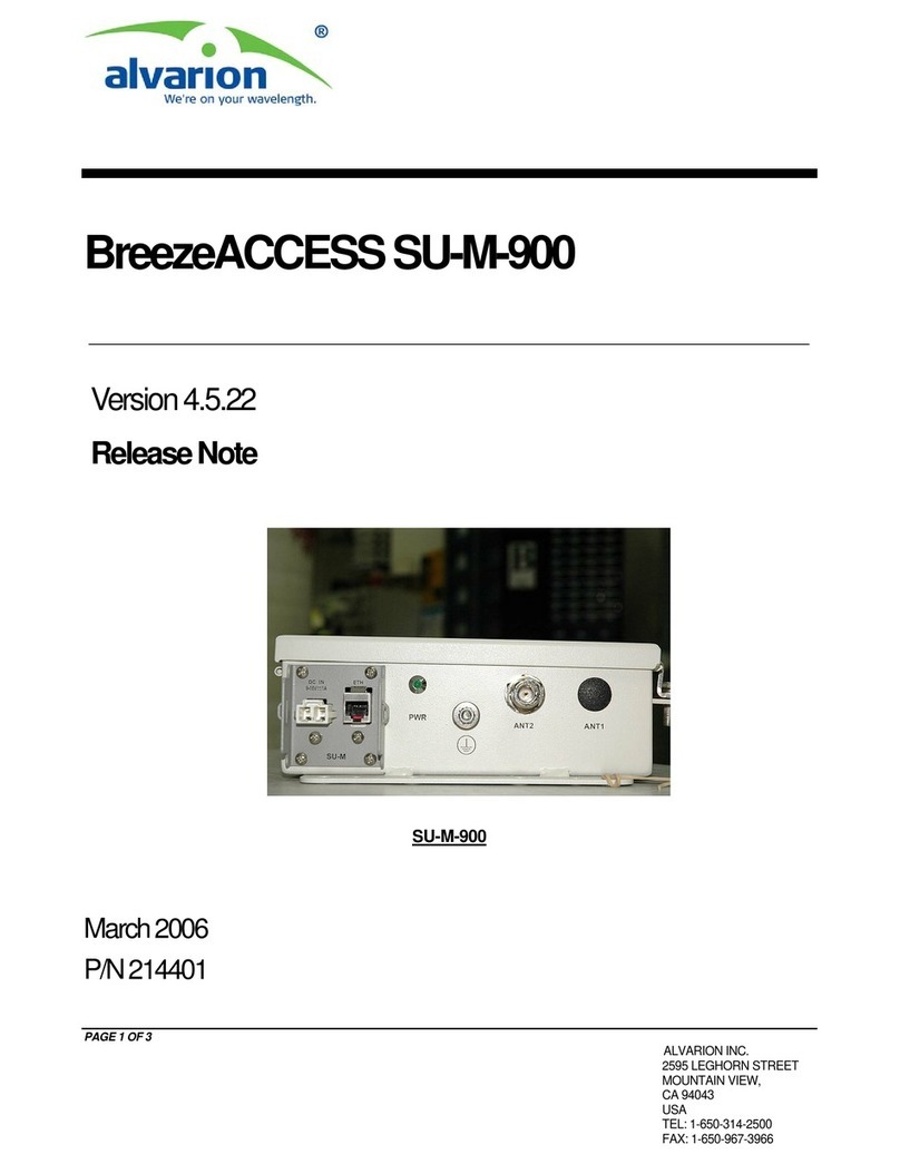 Alvarion BreezeACCESS SU-M-900 release note