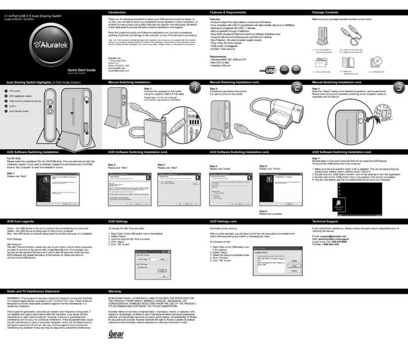 Aluratek AUS0202 quick start guide