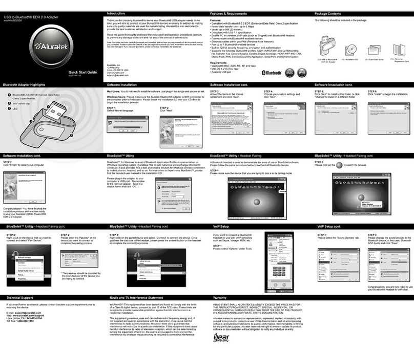 Aluratek ABD2020 quick start guide
