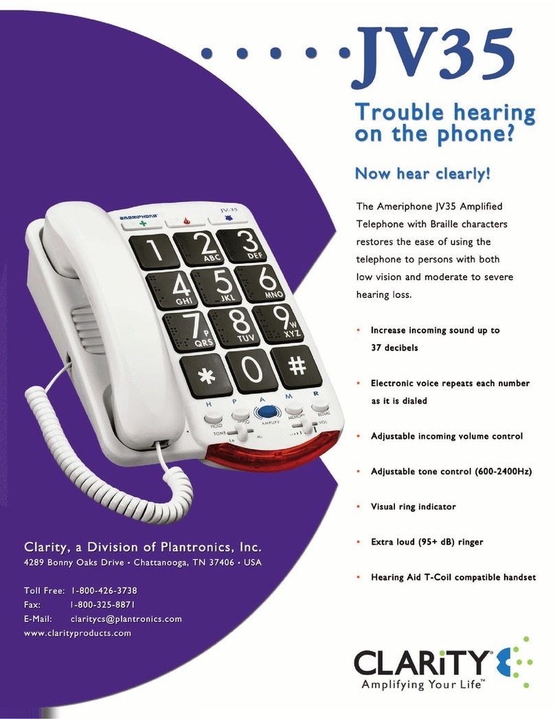Clarity JV35 User manual Clarity JV35 User manual