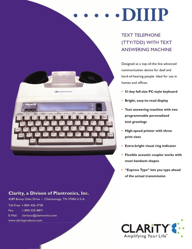 Clarity DIIIP User manual Clarity DIIIP User manual