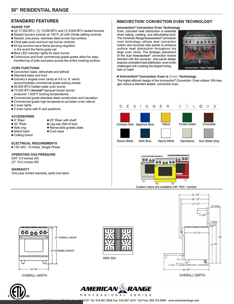 American Range ARR304IS User manual