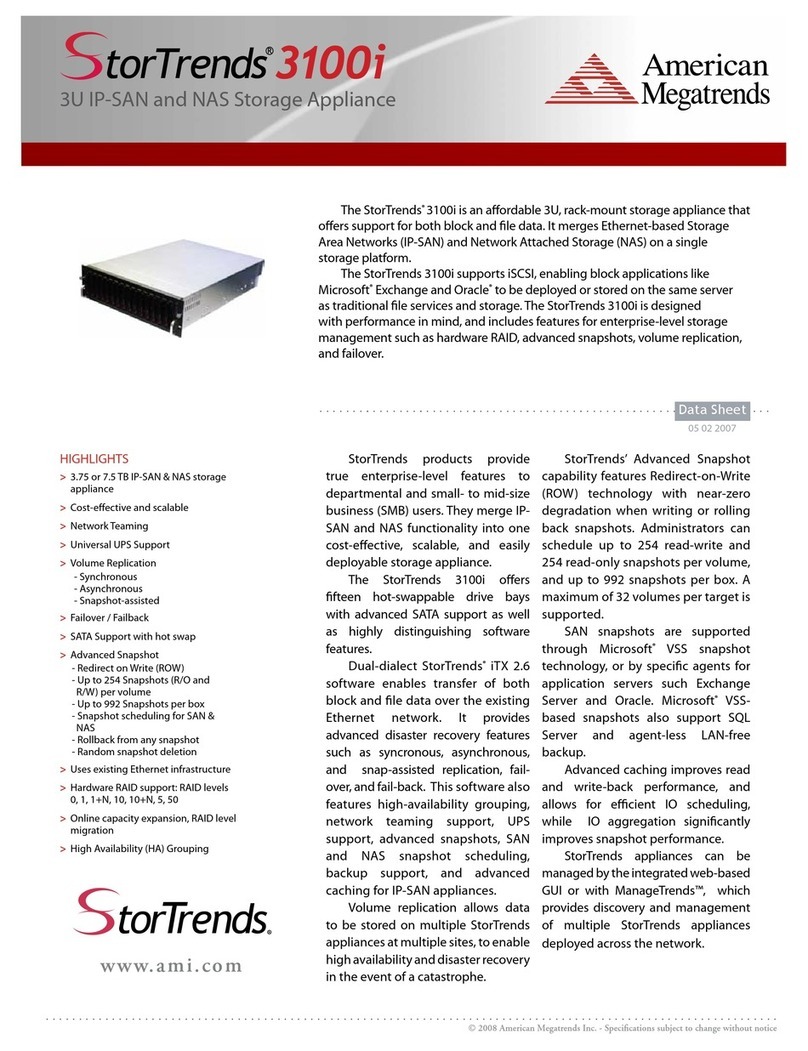 American Megatrends StorTrends 3100i Specifications