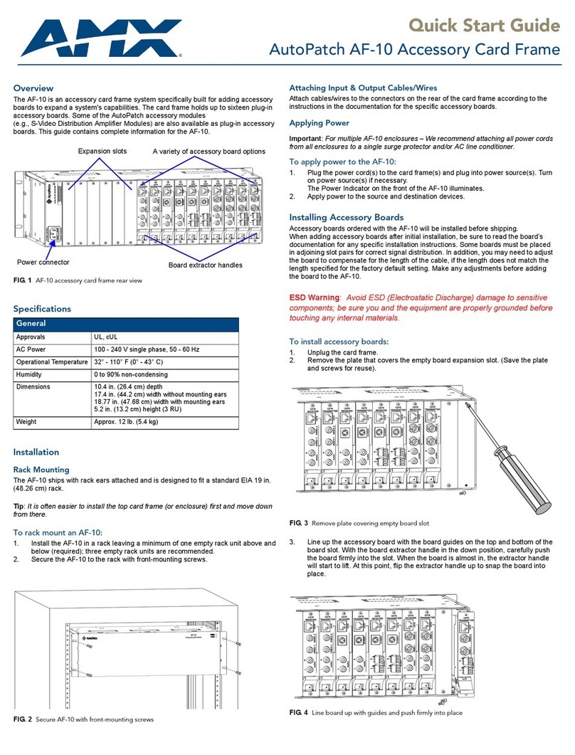 AMX AutoPatch AF-10 User manual