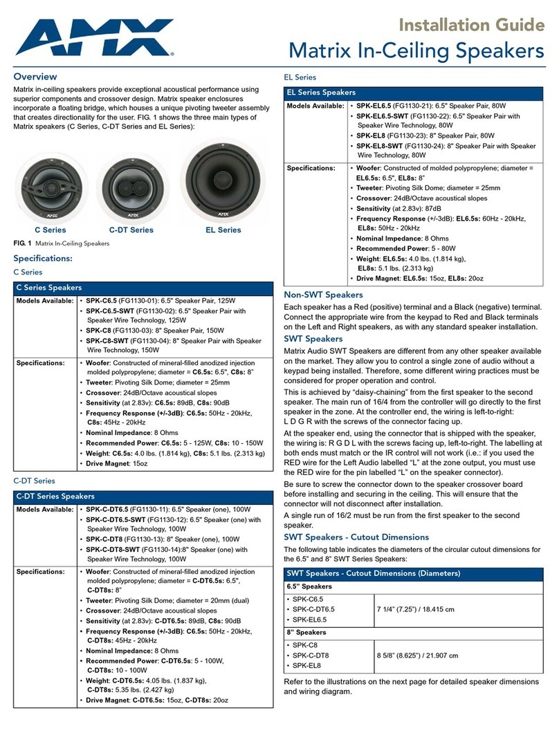 AMX SPK-C-DT6.5 User manual