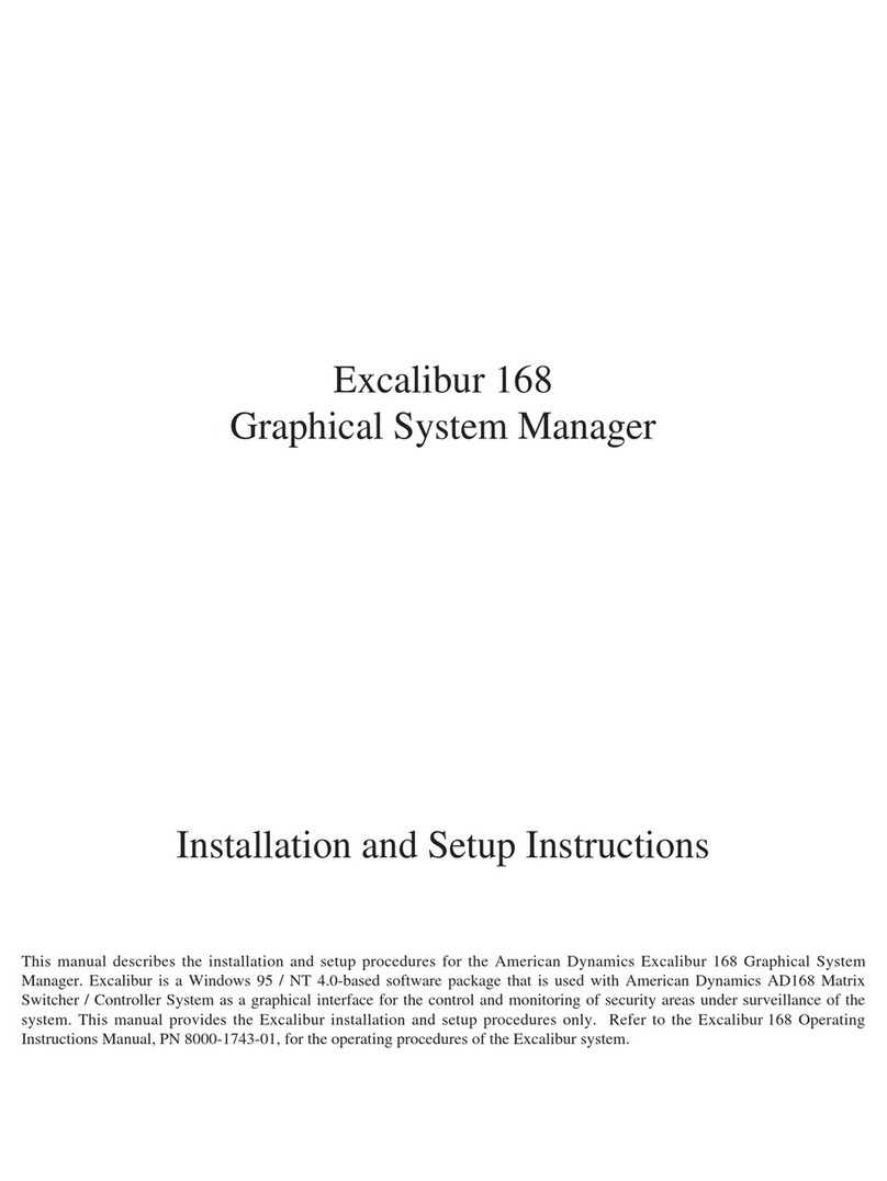 American Dynamics Excalibur 168 Installation & setup instructions
