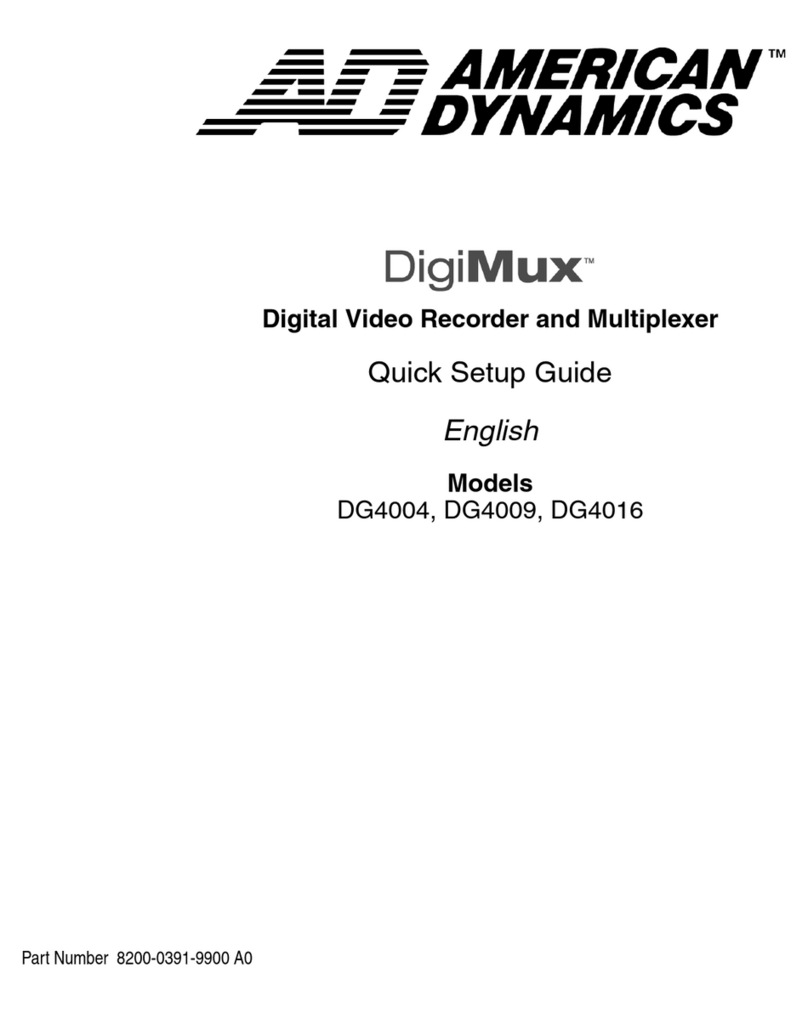 American Dynamics DigiMux DG4004 Quick setup guide
