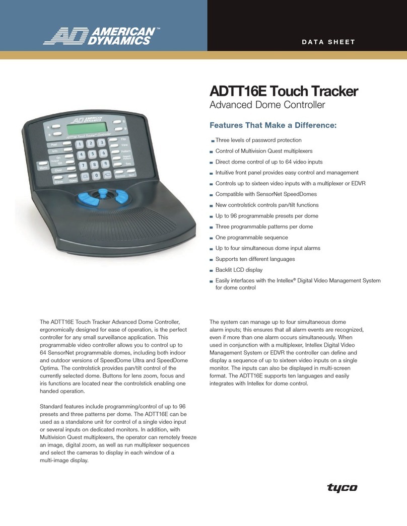 American Dynamics ADTT16E Touch Tracker datasheet