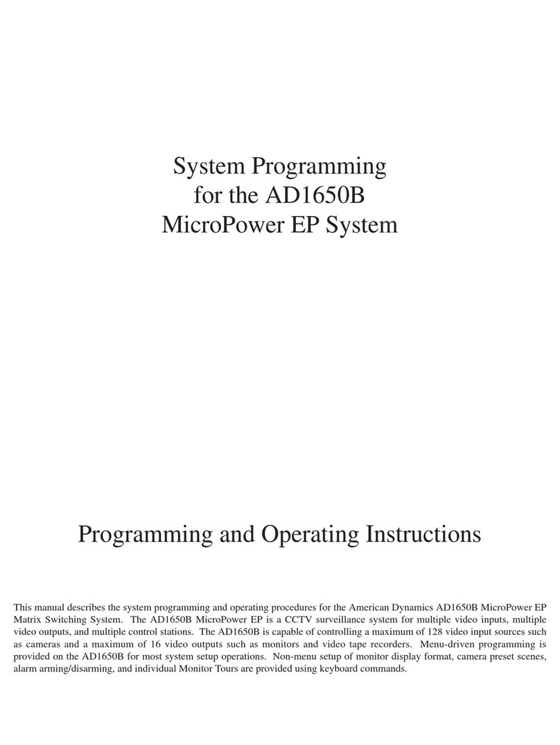American Dynamics MicroPower EP AD1650B Programming and operating instructions