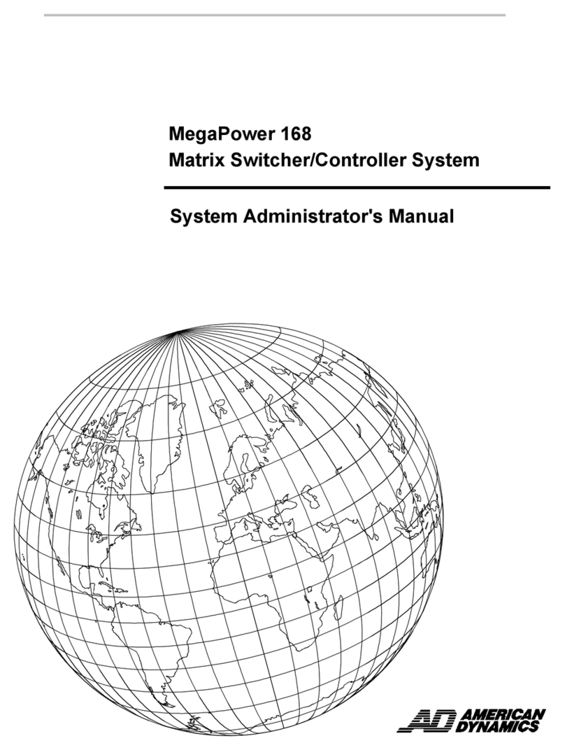 American Dynamics Excalibur 168 System administrator manual