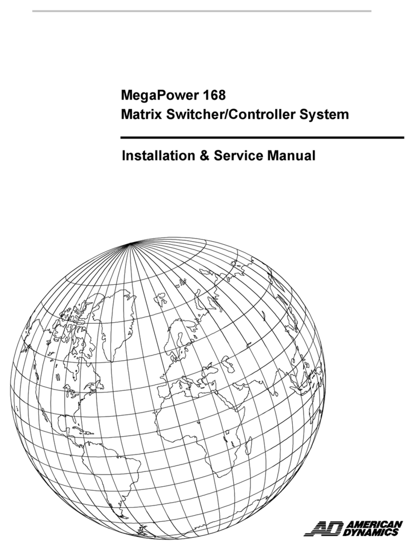 American Dynamics Excalibur 168 Installation and service manual