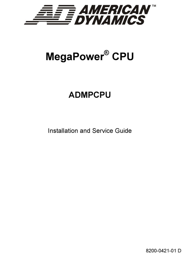 American Dynamics MegaPower 3200 Installation and maintenance instructions