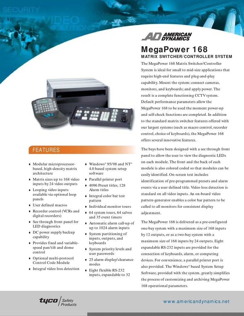 American Dynamics Excalibur 168 User manual