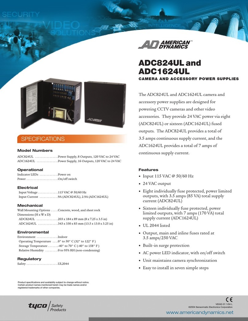 American Dynamics ADC1624UL Specifications