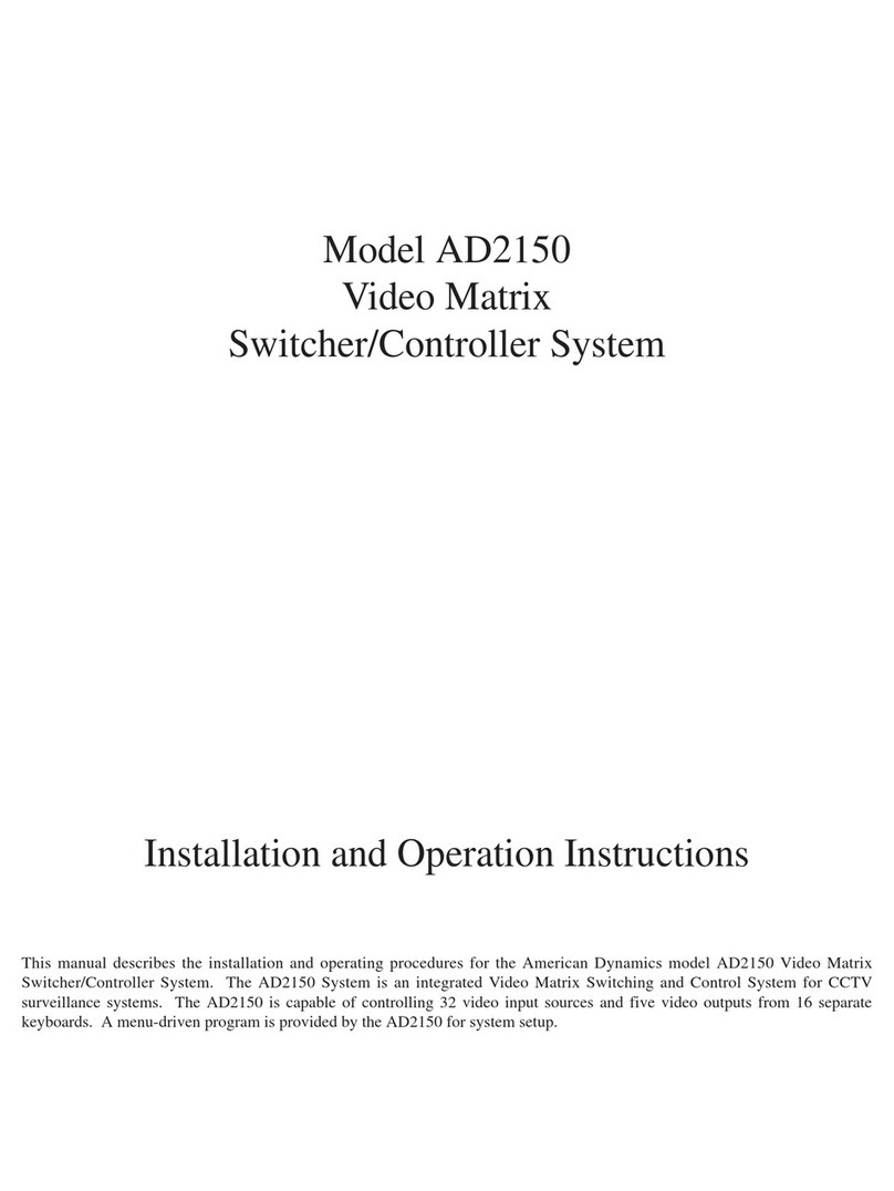 American Dynamics AD2150 Installation and operation instructions