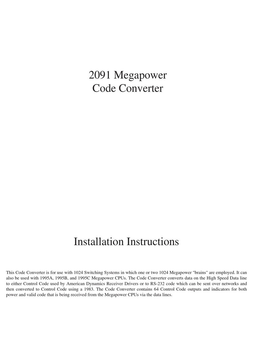 American Dynamics AD2091 installation instructions