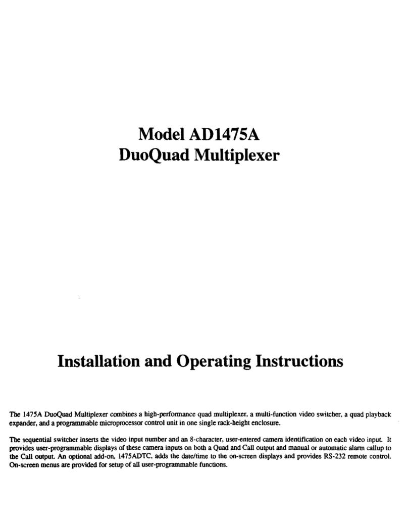American Dynamics AD1475A Installation and operating instructions