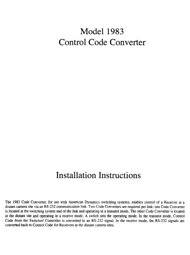American Dynamics AD1983 installation instructions