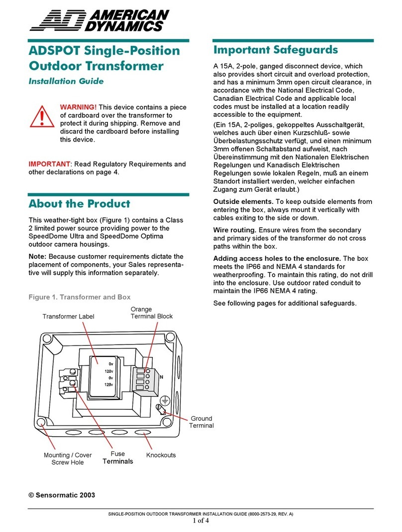 American Dynamics ADSPOT User manual