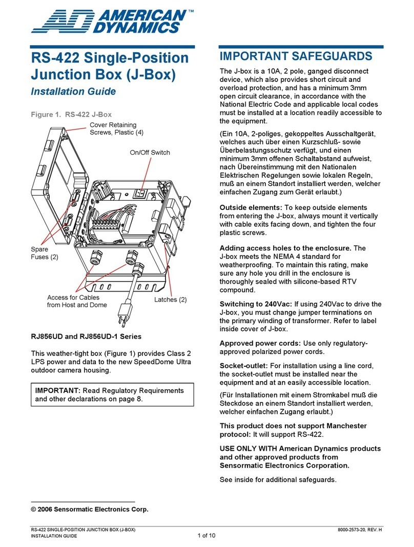 American Dynamics RJ856UD Series User manual