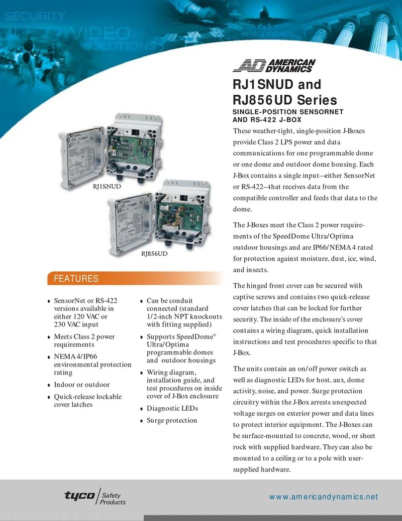 American Dynamics RJ1SNUD Series User manual