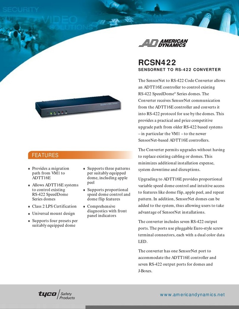 American Dynamics RCSN422 Specifications