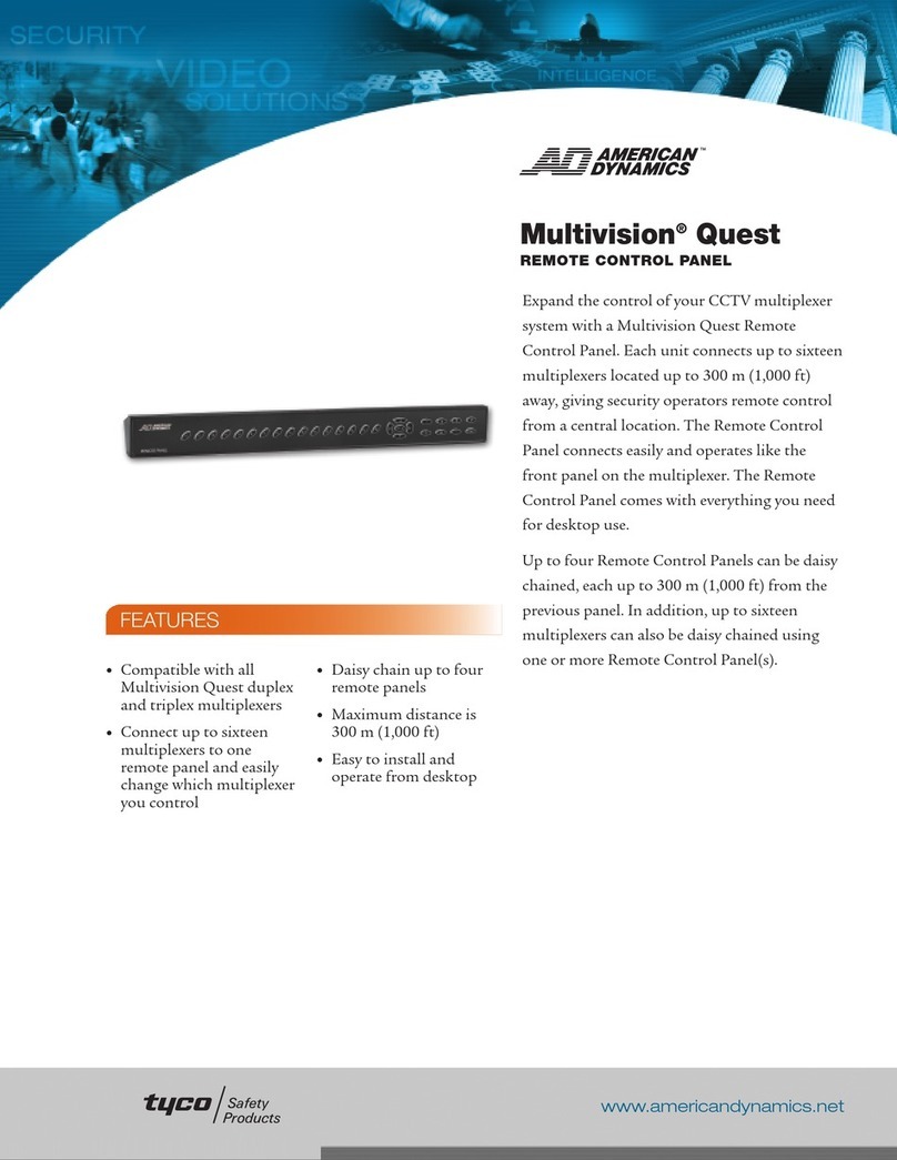 American Dynamics Multivision Quest TMV910Q Specifications American Dynamics Multivision Quest TMV910Q Specifications