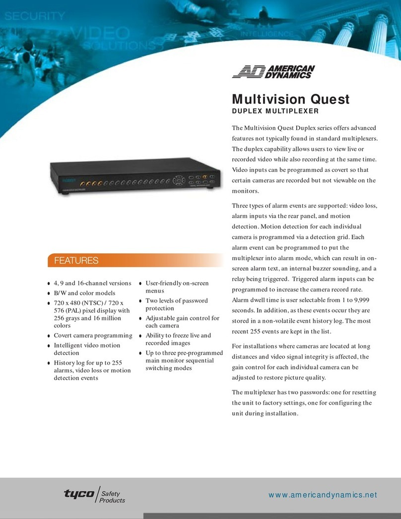 American Dynamics Multivision Quest DMV14Q Specifications American Dynamics Multivision Quest DMV14Q Specifications