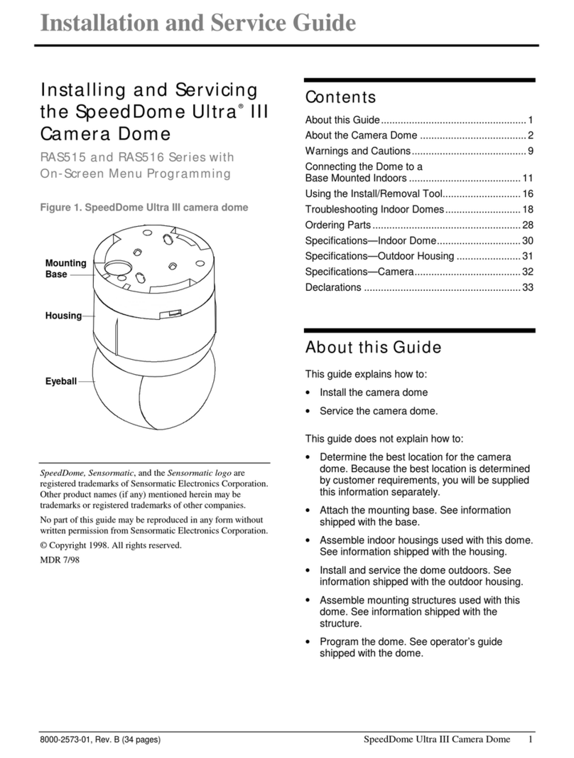 American Dynamics SpeedDome Ultra III Installation and maintenance instructions American Dynamics SpeedDome Ultra III Installation and maintenance instructions