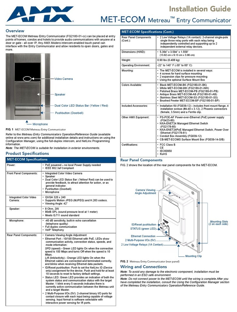 AMX MET-ECOM User manual