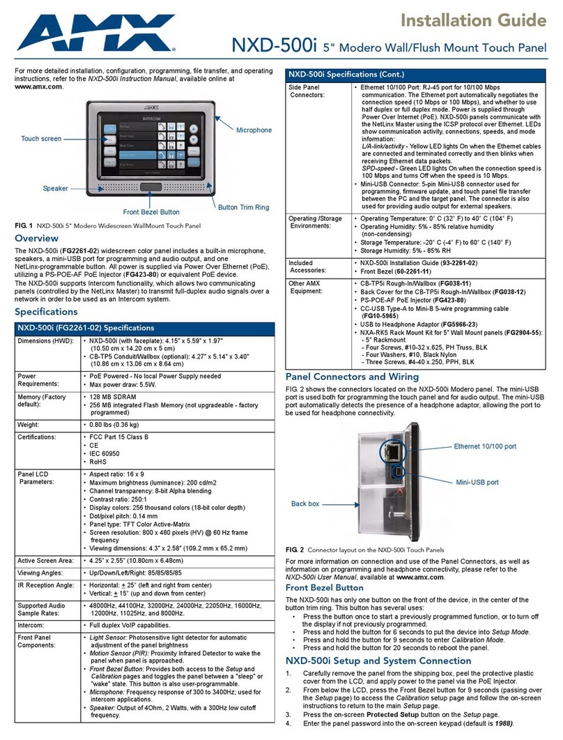 AMX Modero NXD-500i User manual