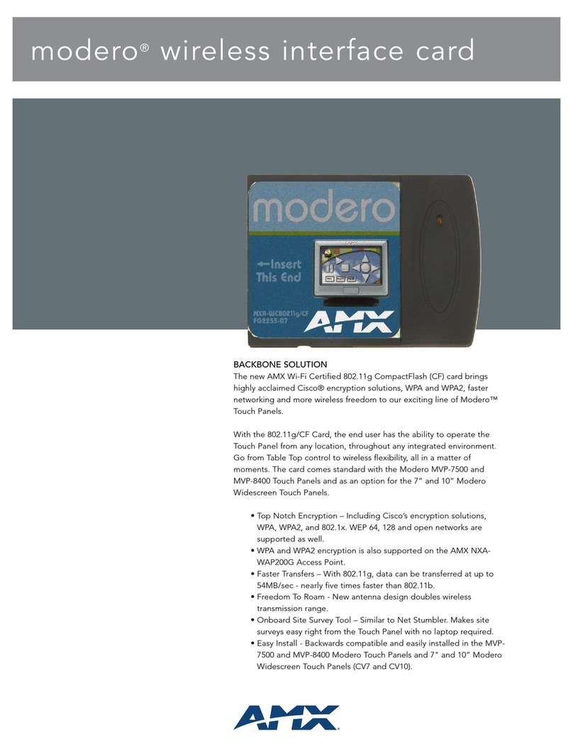 AMX NXA-WC80211G-CF User manual AMX NXA-WC80211G-CF User manual