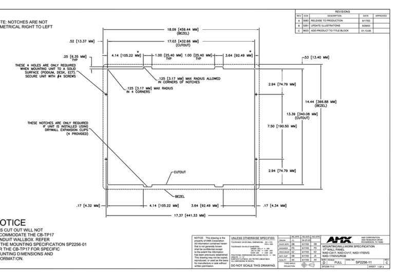 AMX modero NXD-CV17 Installation instructions manual