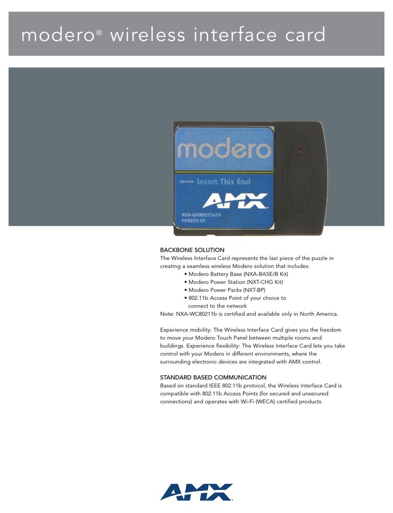 AMX modero NXA-WC80211B Specifications