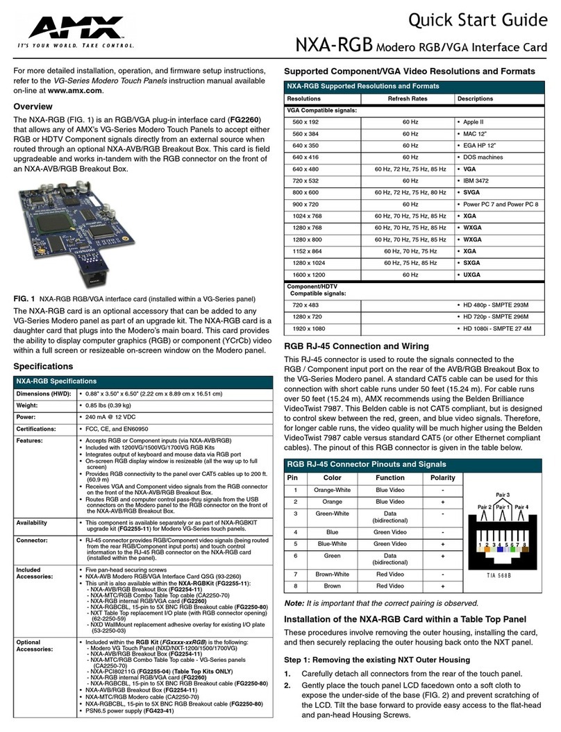 AMX NXA-RGB quick start guide