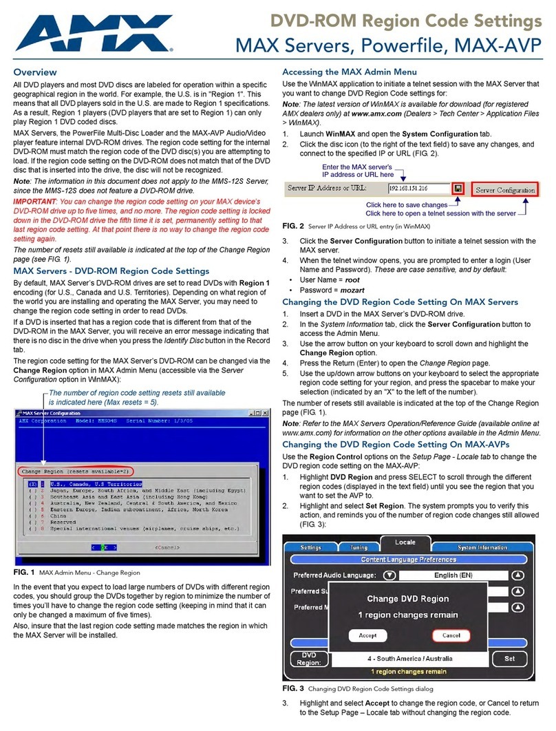 AMX MAX-AVP User instructions