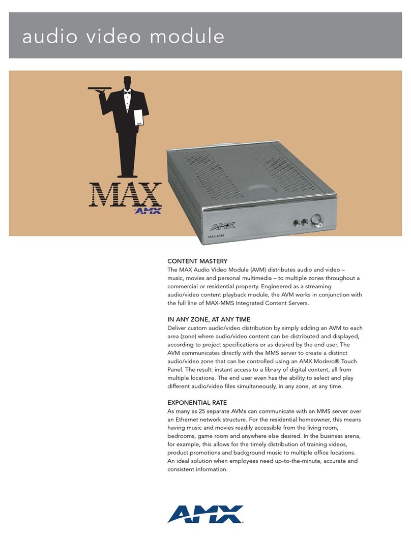 AMX MAX-AVM Specifications