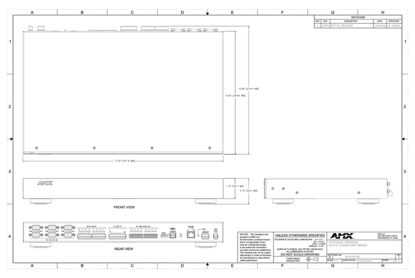 AMX NetLinx NI-3101-SIG Dimension Guide