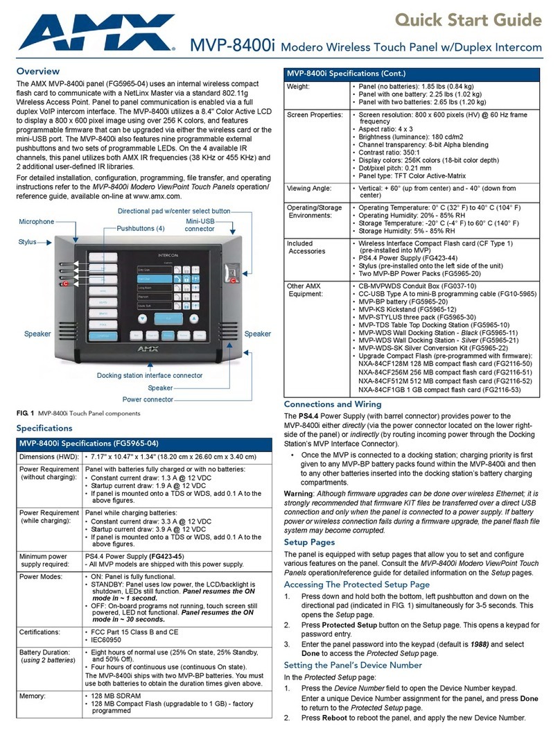 AMX Modero ViewPoint MVP-8400i User manual