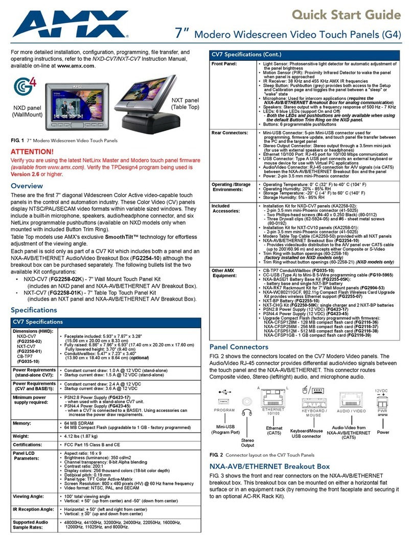 AMX Modero NXD-CV7 User manual AMX Modero NXD-CV7 User manual