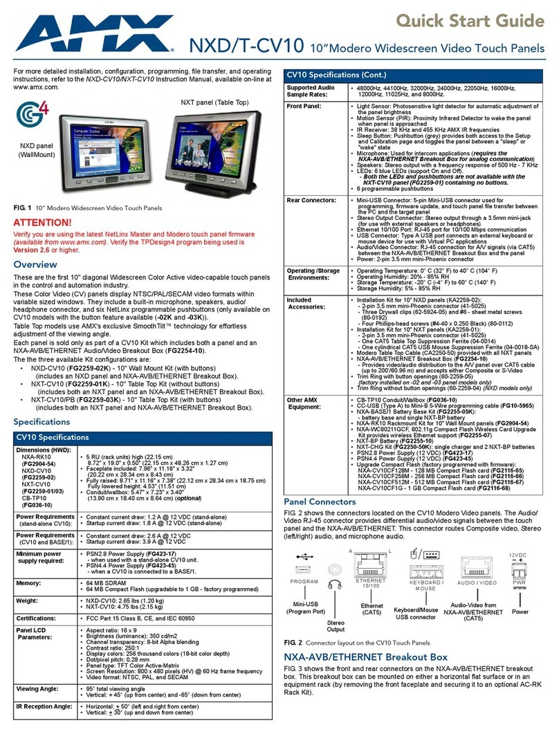 AMX modero NXD-CV10 User manual