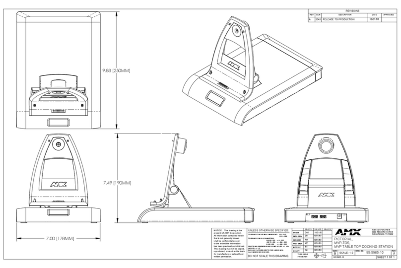 AMX Modero ViewPoint MVP-8400 Dimension Guide