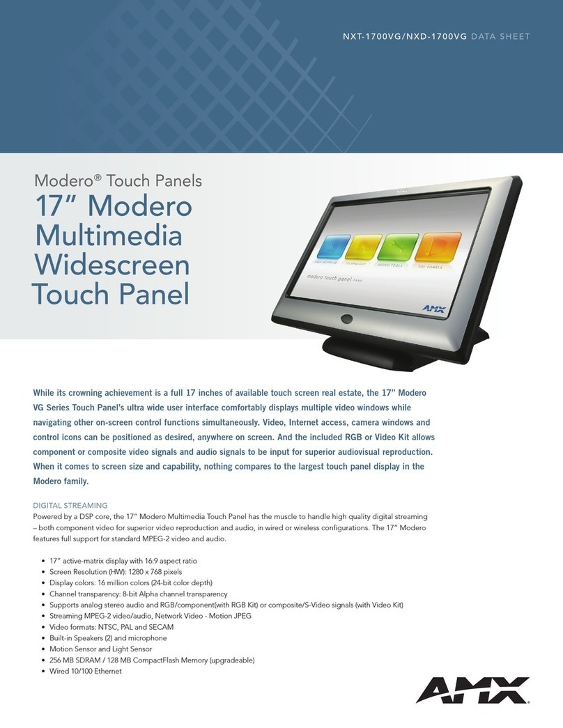 AMX Modero NXD-1700VG User manual