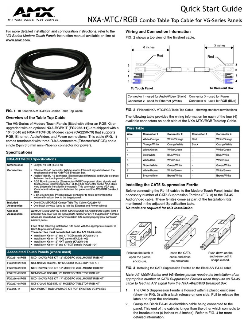 AMX Modero NXD-1200VG quick start guide