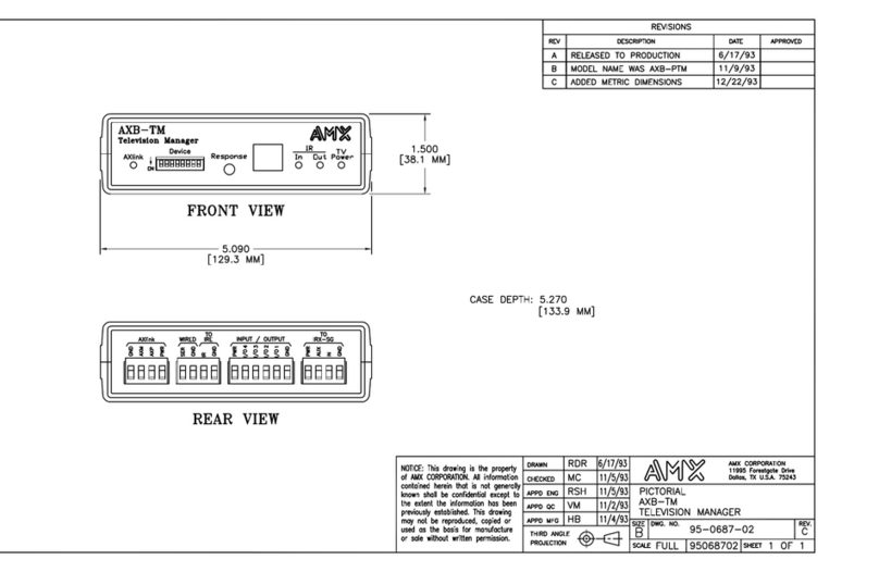 AMX AXB-TM Dimensional drawing